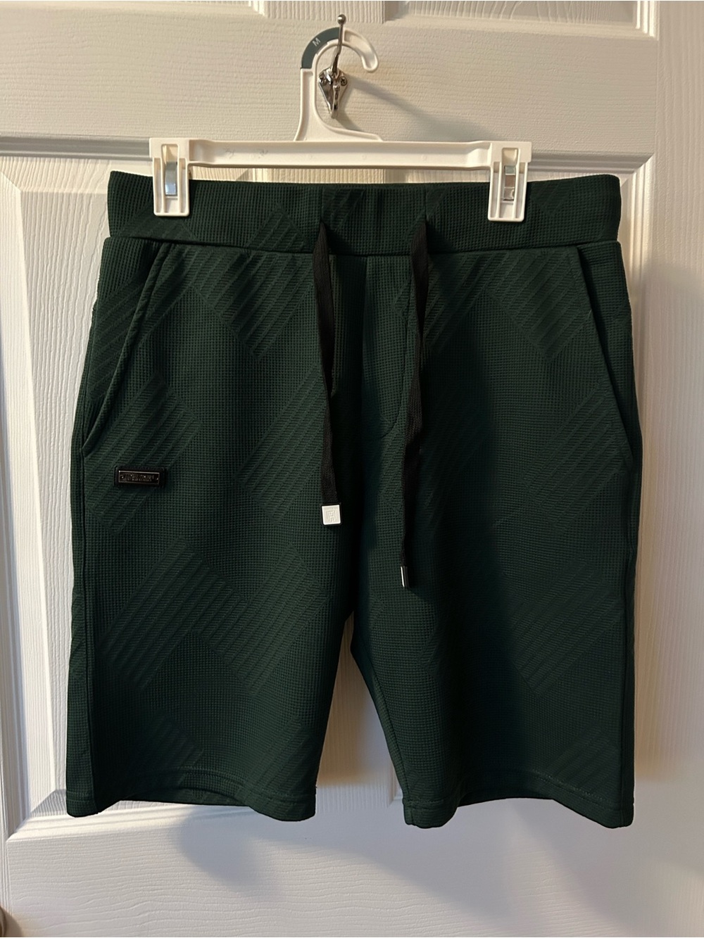 Men's Dark Green Drawstring Athletic Shorts